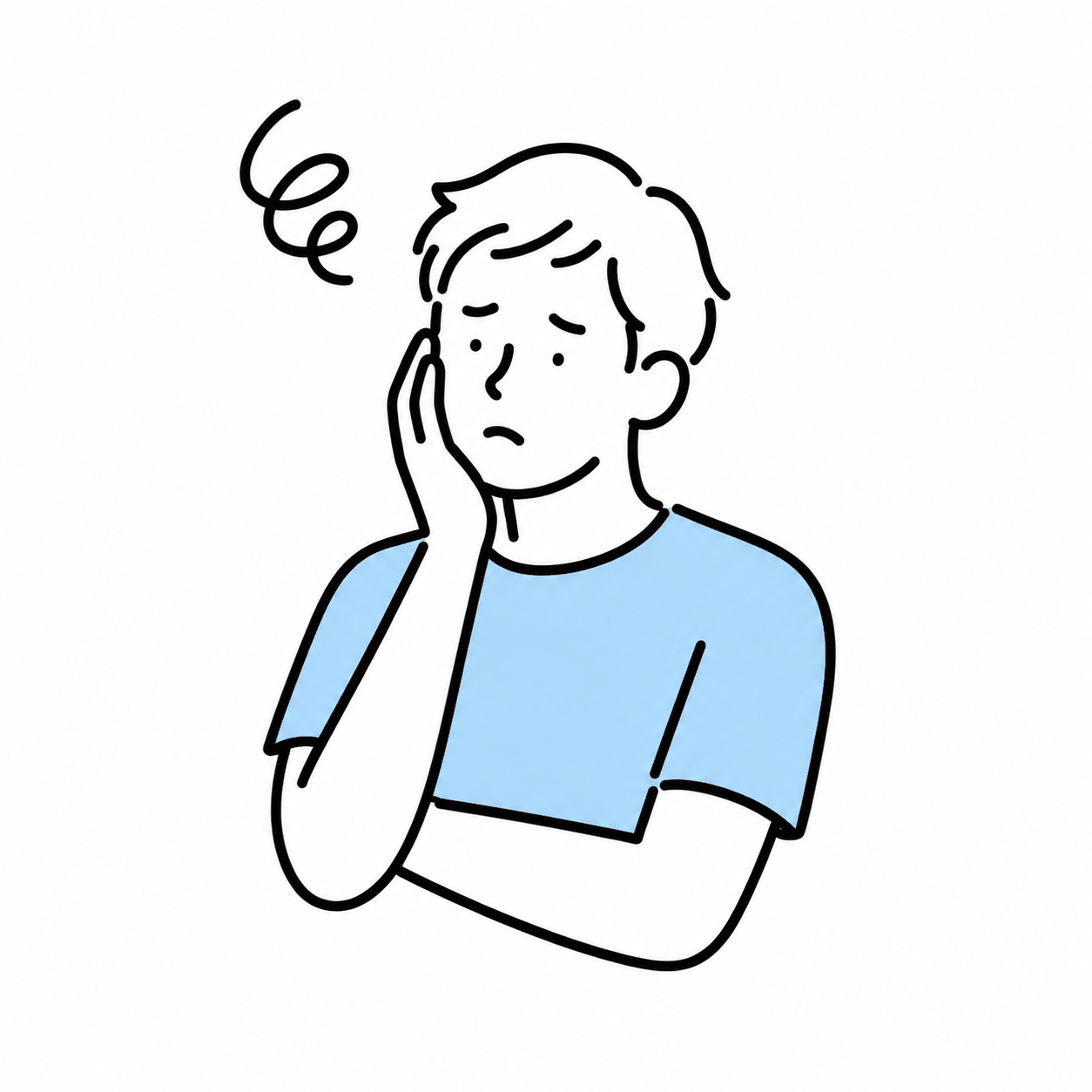 住まいのリフォームで悩む男性のイラスト